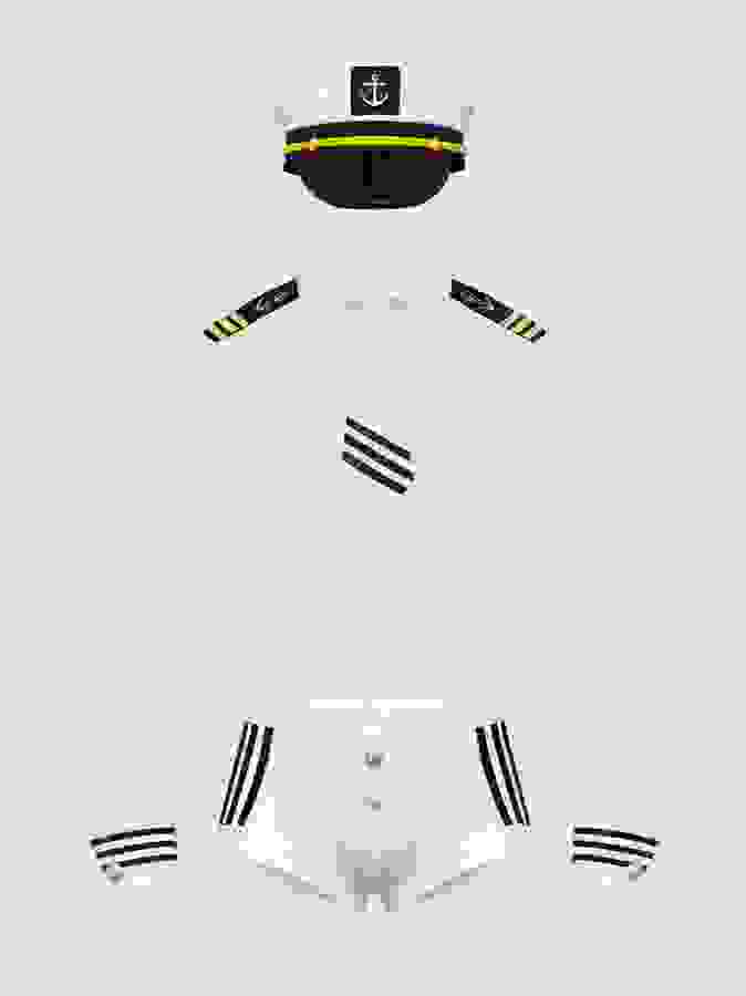 LHM Sexy Seaman Costume, White, hi-res